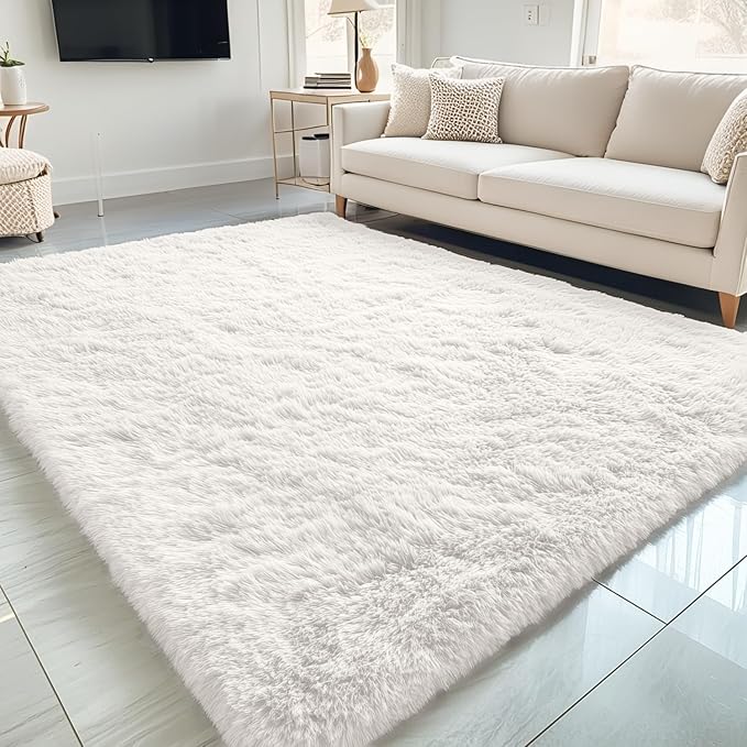 OLANLY 5x5 Area Rugs for Living Room Bedroom, Machine Washable Soft Fluffy by OLANLY