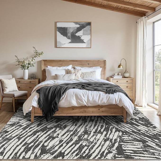 Latte&Fog 5x7 Area Rugs for Living Room Bedroom, Modern Abstract Washable Rug - Image 3
