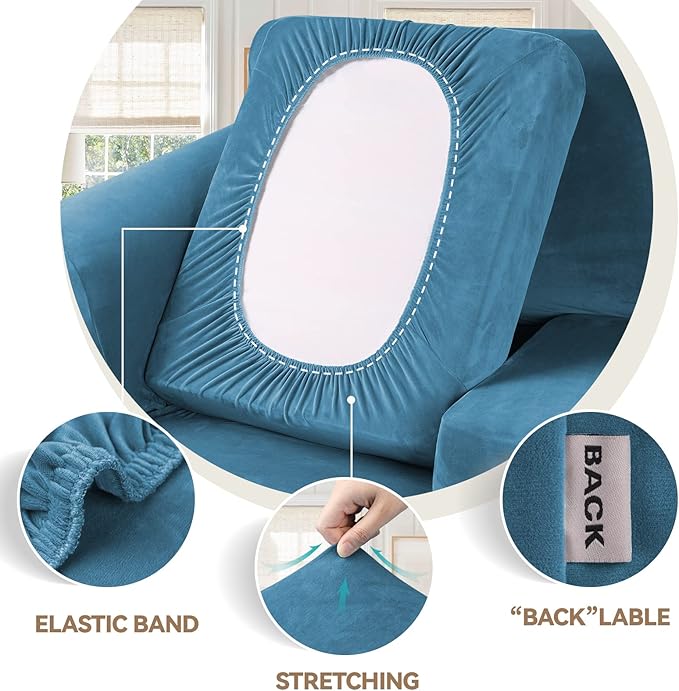 WEERRW Velvet Couch Covers for 2 Cushion Couch Sofa - Image 3