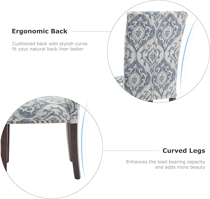 COLAMY Upholstered Parsons Dining Chairs Set of 6, Fabric Dining Room Kitchen...