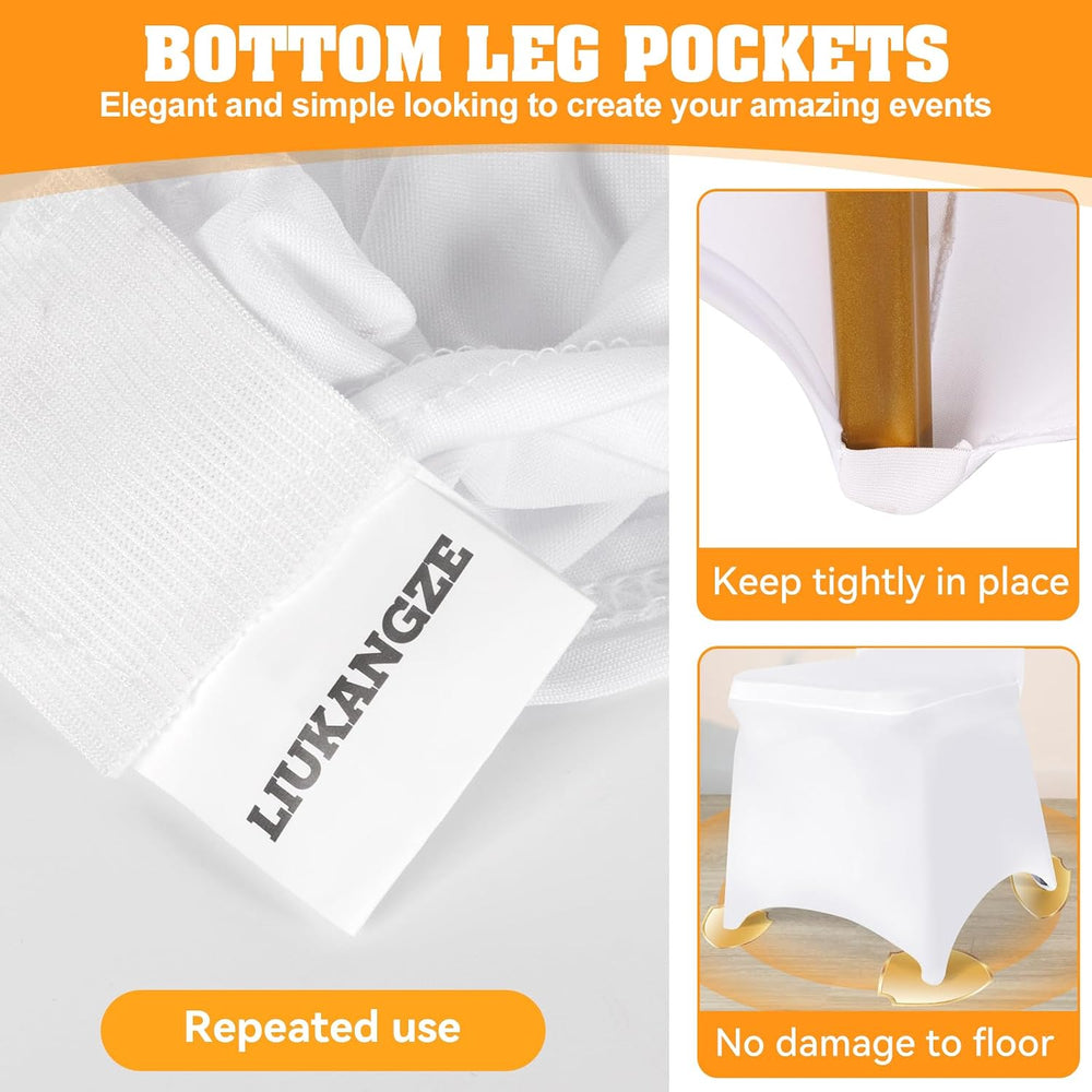 30 PCS White Polyester Spandex Chair Covers - Stretch Slipcovers for Wedding,...