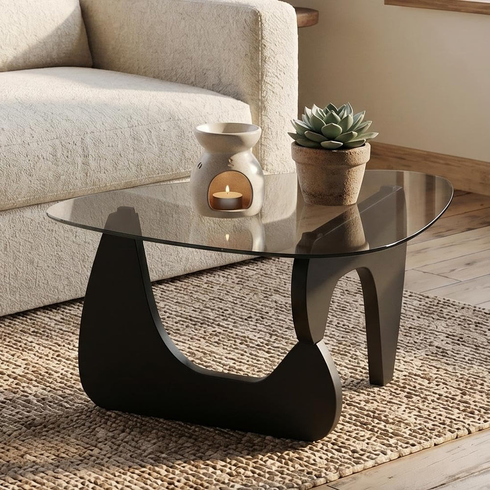LukeAlon Black Grey Modern Triangle Coffee Table