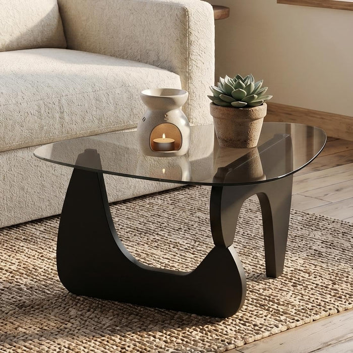 LukeAlon Black Grey Modern Triangle Coffee Table