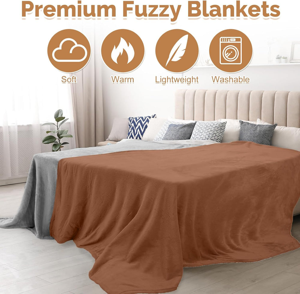 Panitay 10 Pcs Fleece Throw Blanket Bulk 50x60 Inch Soft, Rich Color