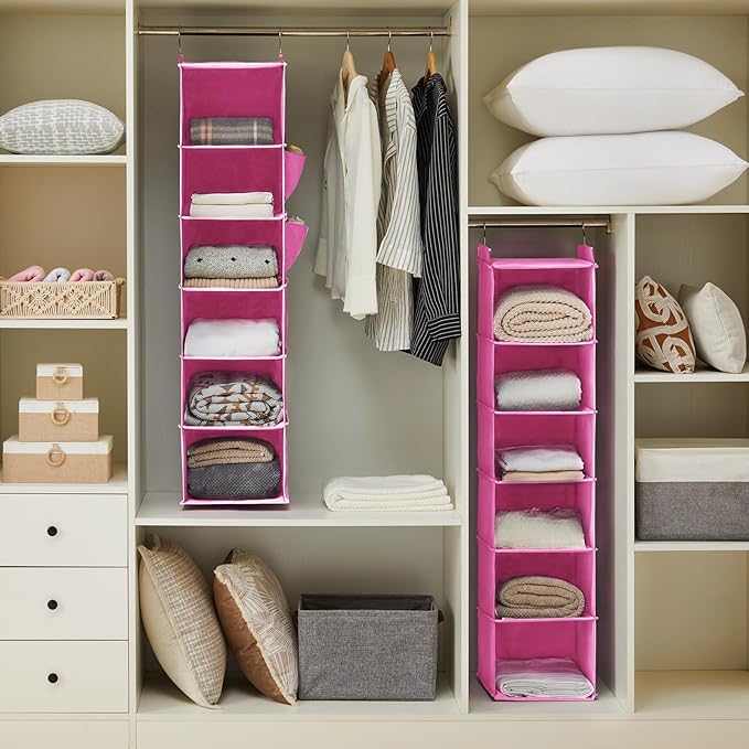 YOUDENOVA Hanging Closet Organizer and Storage, 6-Shelf Closet Hanging Storage - Image 2