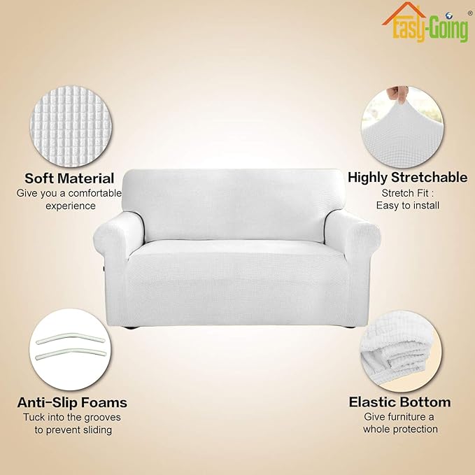 Easy-Going Stretch 4 Seater Sofa Slipcover 1-Piece Sofa Cover Furniture - Image 4