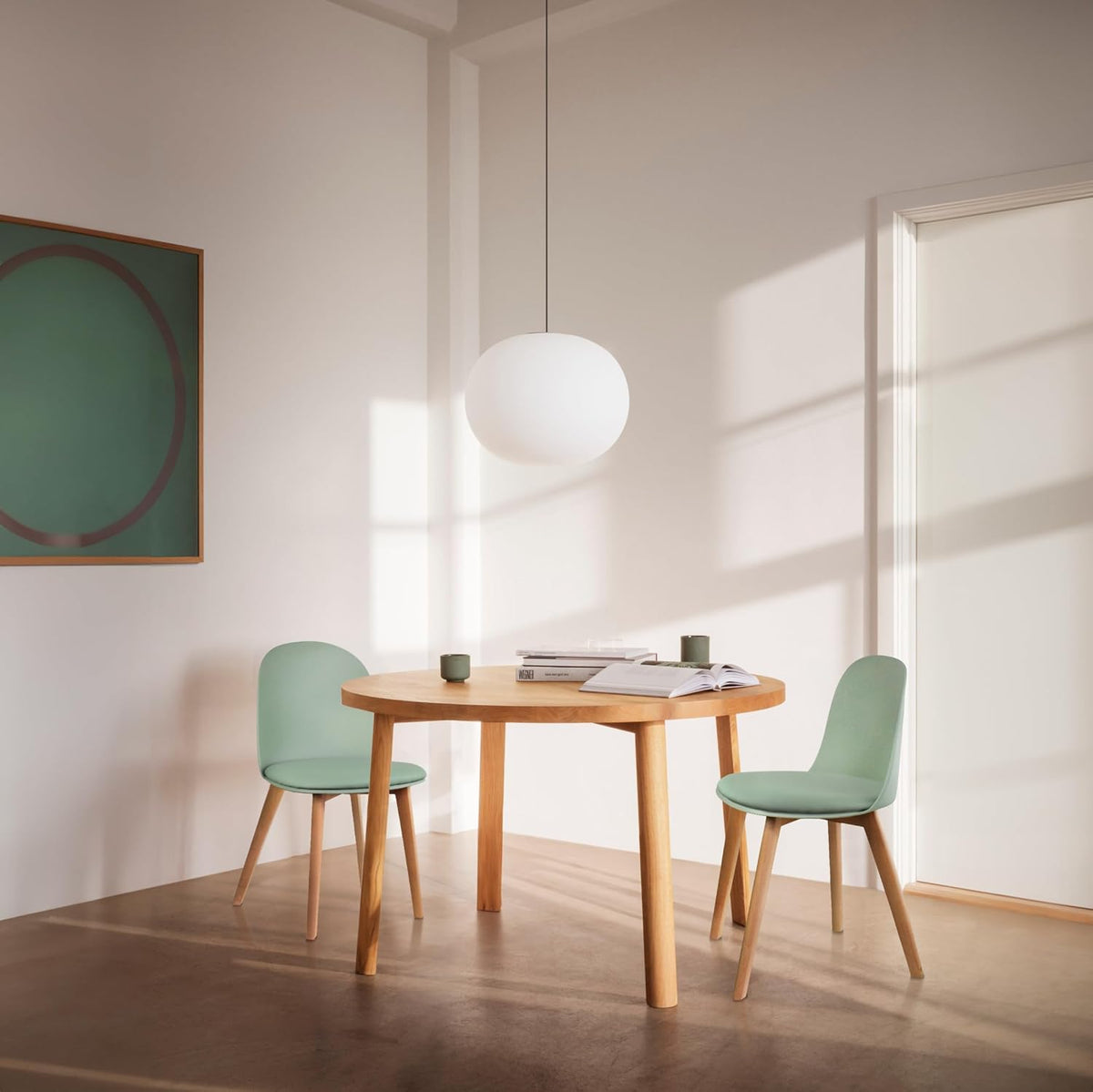 2xhome Set of 2 Modern Armless Dining Chairs | Plastic Shell with PU Leather Cushion Padded Seat and Wooden Legs | Indoor or Outdoor Use | Home Kitchen Patio, Green