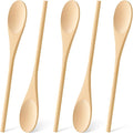 MORGLES 5 Pcs Wooden Spoons for Cooking, 12 Inches Long Handle Spoons for Mixing by Morgles