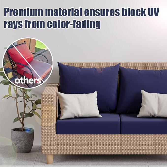 8Pcs Stretch Patio Cushion Covers, Outdoor Couch & Sofa Replacement Slipcovers - Image 3