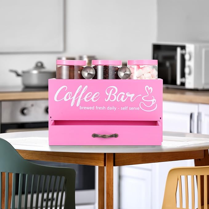 3 Pcs Coffee Bar Containers Set Include Coffee Sugar Container