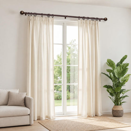 1 inch adjustable curtain rods, 32"-120", antique bronze shown in use