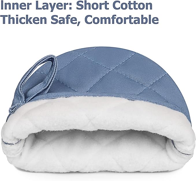 Short Oven Mitts, Heat Resistant 500°F, Silicone Grip Kitchen Gloves, Non-Slip - Image 4