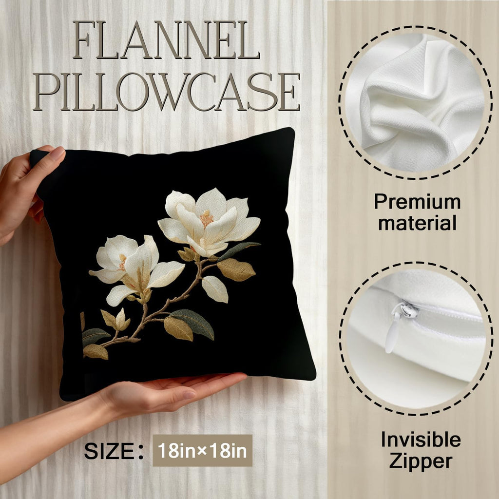 Vintage Tree Print Pillowcase 18x18 Inch, Soft Retro Throw Pillow Cover for Couch Sofa, Farmhouse Living Room Bedroom Decor – Ideal Gift for Housewarming Birthday Christmas (White Magnolia)