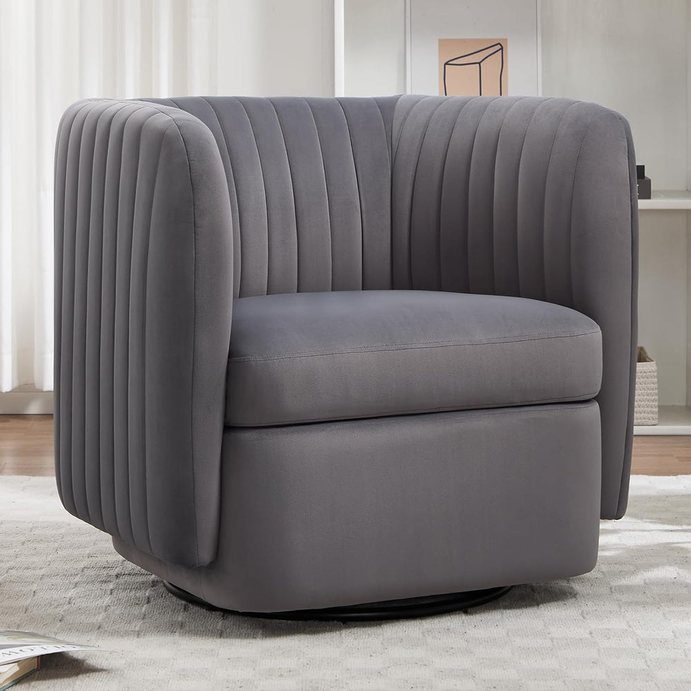 CANMOV Swivel Accent Chair, 360° Swivel Chair with Thick Padded Cushion, Swiv...