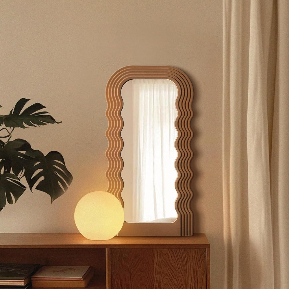 Arch Decorative Wall Mirror for Cozy Home Bedroom Decor,14x28,Brown