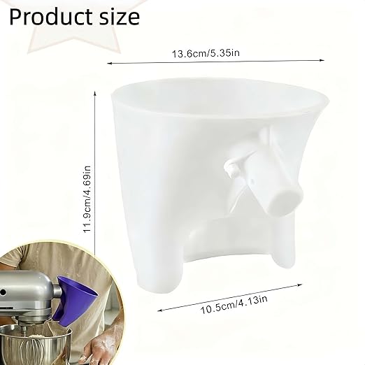 Flour Funnel for KitchenAid Mixer 5 Qt, Anti-Splash Attachment for Tilt-Head - Image 3