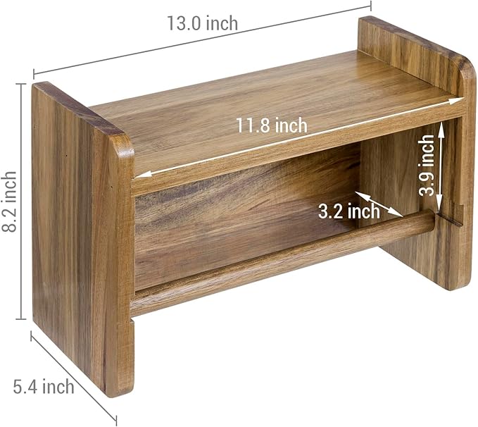 MyGift Hanging Paper Towel Roll Holder, Premium Acacia Solid Wood Farmhouse