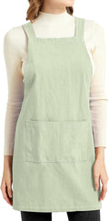ELEZAY Aprons for Women with Pockets Plus Size Comfort Cross Back No Tie Cotton by ELEZAY