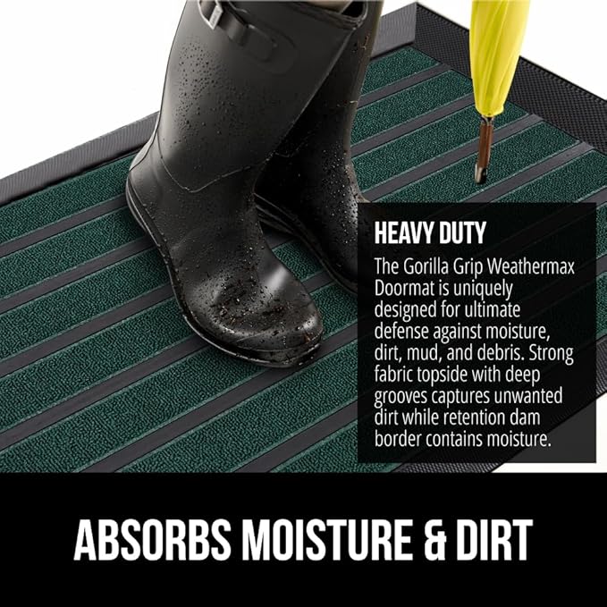 GORILLA GRIP 100% Waterproof All-Season WeatherMAX Doormat US Designed Natural - Image 4
