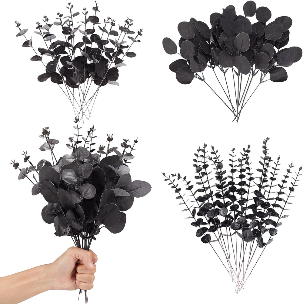 Coreland 120 Pcs 3 Kinds Mixed Artificial Eucalyptus Stems Faux Eucalyptus Le...