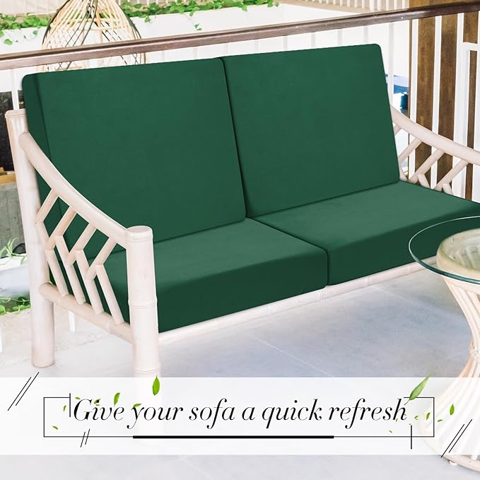 Newwiee Set of 4 Stretch Patio Cushion Covers Sofa Couch Seat Chair Slipcovers - Image 7