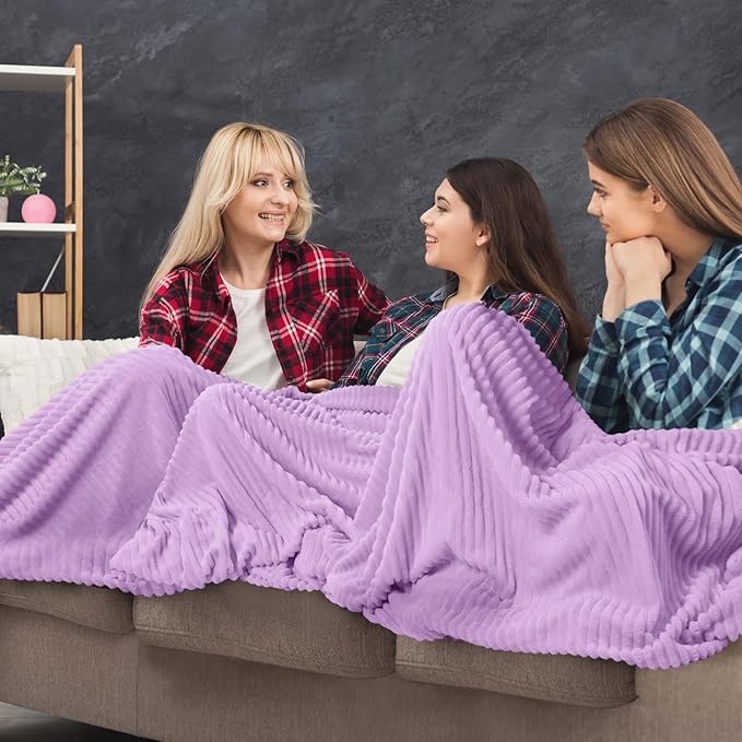 Buryeah 6 Pcs Flannel Throw Blanket Bulk 50 x 60 in Sleepover Blanket Outdoor - Image 4