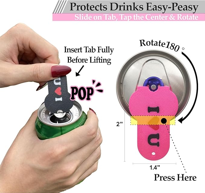 Soda Can Tab Opener Mini Soda Can Cover Easy Tab Opener and Drink Protector - Image 2