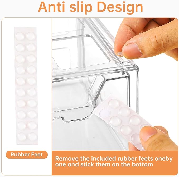Stebopum 8 Pack Stackable Makeup Organizer, 4.4'' Tall Acrylic Bathroom Makeup - Image 3