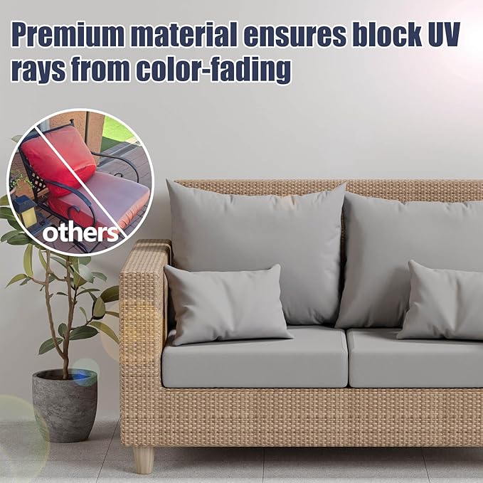 8Pcs Stretch Patio Cushion Covers, Outdoor Couch & Sofa Replacement Slipcovers - Image 3