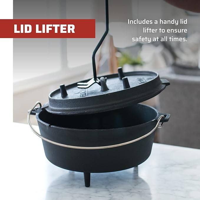 Camp Chef DO10-6 Quart Dutch Oven Pre-Seasoned Cast Iron - Image 7