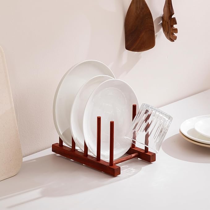 HBlife Rosewood Wooden Dish Drying Rack - Image 3