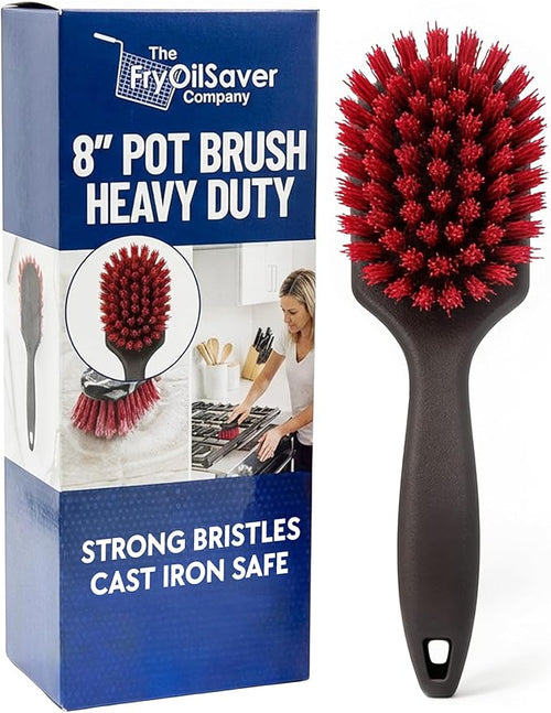 8 Inch Pot & Dish Kitchen Scrub Brush by THEFRYOILSAVERCOMPANY