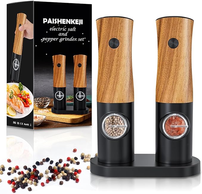 Electric Salt and Pepper Grinder Set by PAISHENKEJI