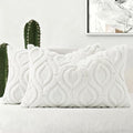 decorUhome Throw Pillow Covers 12x20 Inch Set of 2, Soft Plush Faux Wool Cream by decorUhome