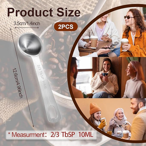 10ML / 2/3TBSP Measuring Spoons, Small Metal Teaspoons - Image 2
