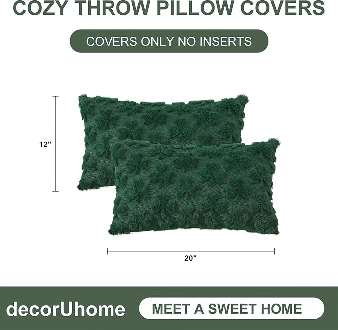 decorUhome St. Patrick’s Day Shamrock Green Pillow Covers 12x20 Inch Set of 2 - Image 8