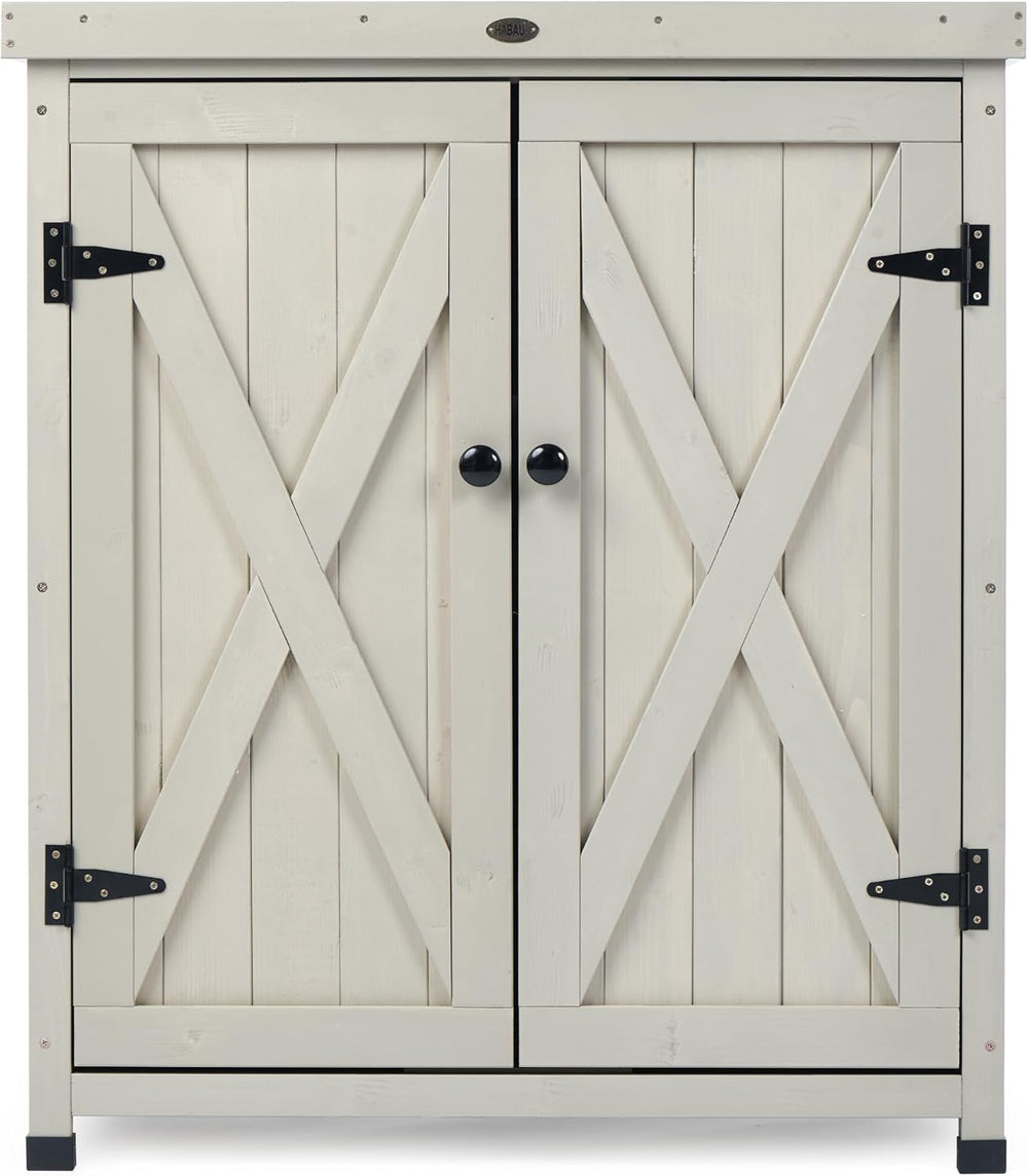 HABAU Outdoor Storage Cabinets Weatherproof for Patio, Garden Work Bench with...