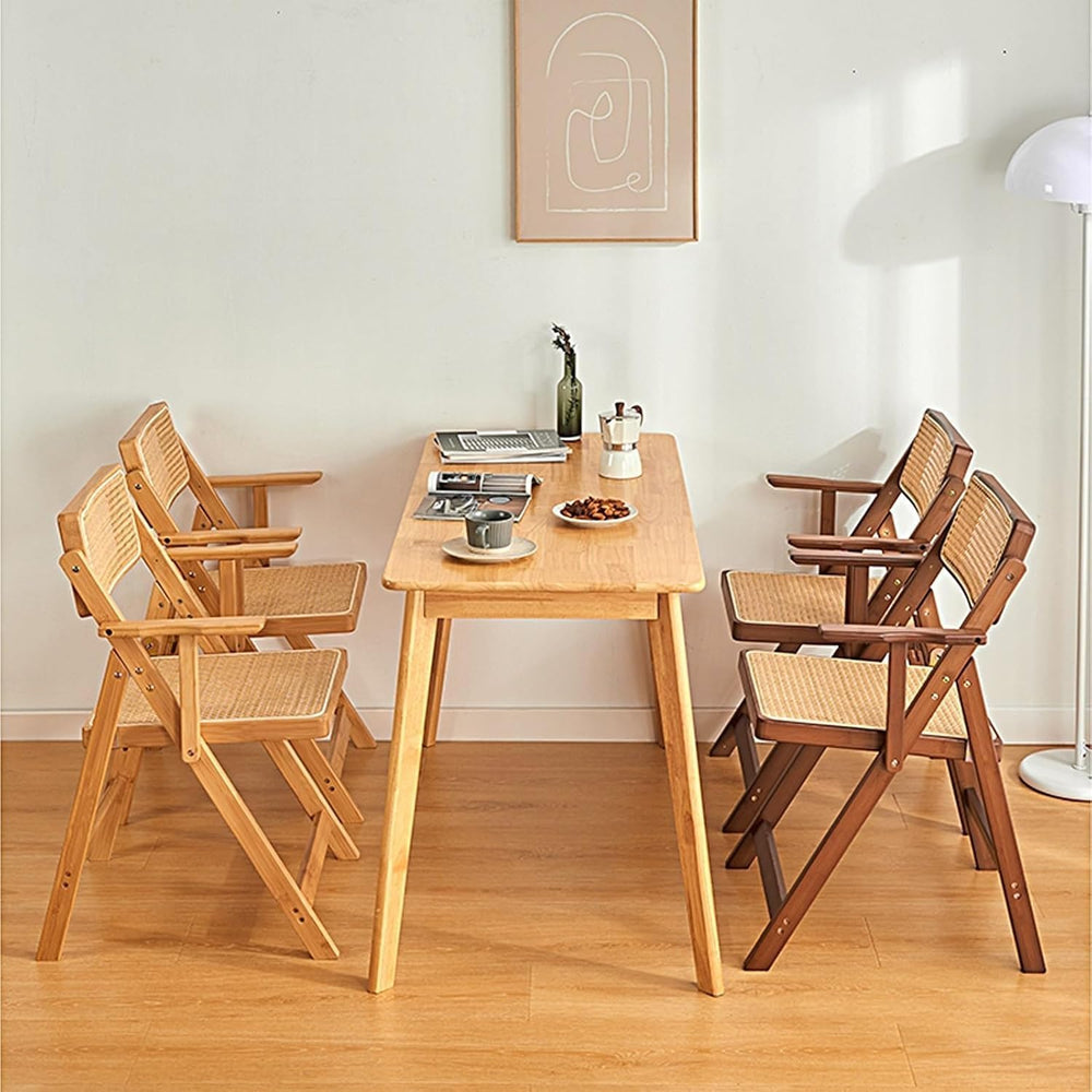Rattan Dining Chairs, Modern Mid Century Folding Comfy Armchairs, Outdoor for...
