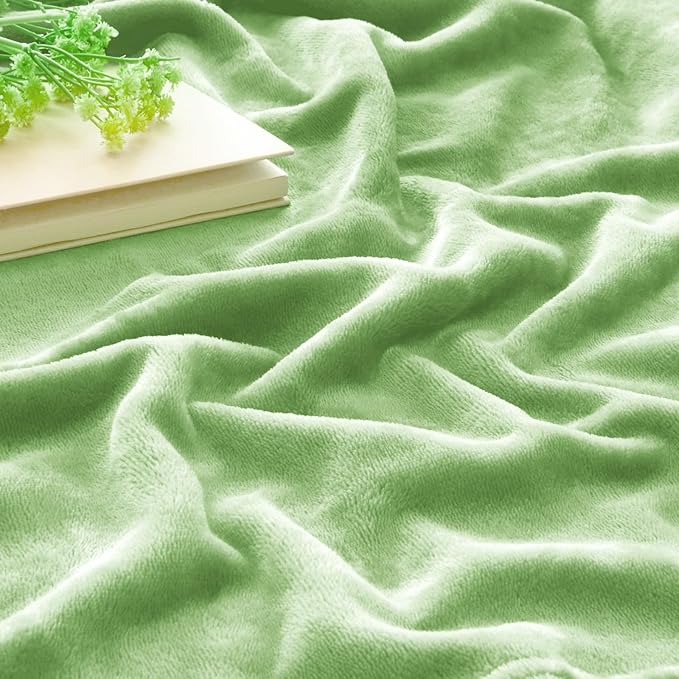 BEDELITE Fleece Blankets Queen Size Grass Green Throw Blankets - Image 4