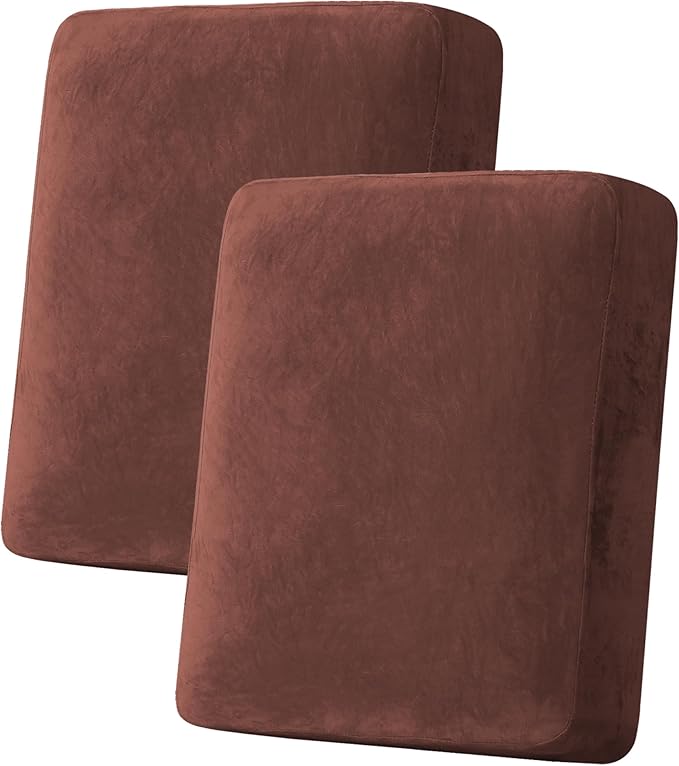 H.VERSAILTEX Velvet Stretch Couch Cushion Cover Plush Cushion Slipcover by HVERSAILTEX