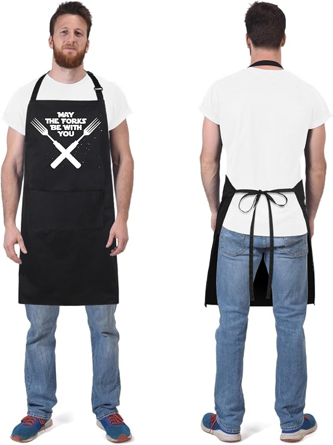 Xornis 100% Cotton Funny Apron for Men Women Adjustable Bib Aprons - Image 4