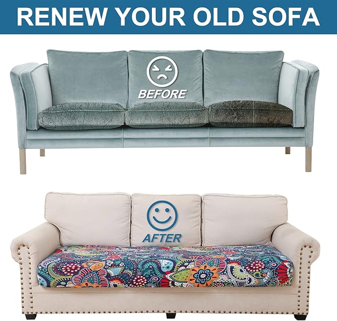 Smiry Printed Couch Cushion Covers, Stretch Soft Couch Covers - Image 8