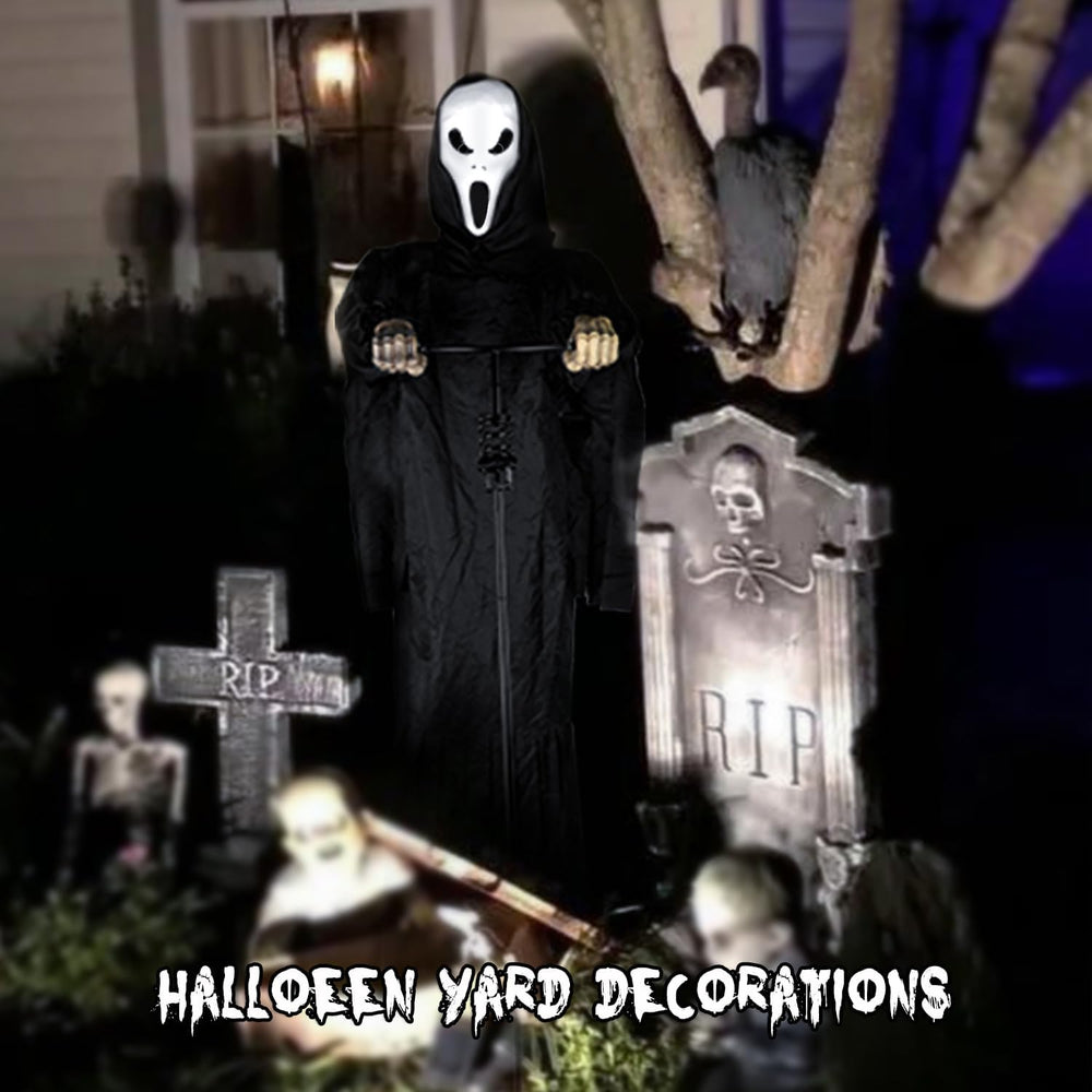 LarpGears Halloween Scarecrow Ghost Outdoor Decorations, 7.5Ft Halloween Rota...