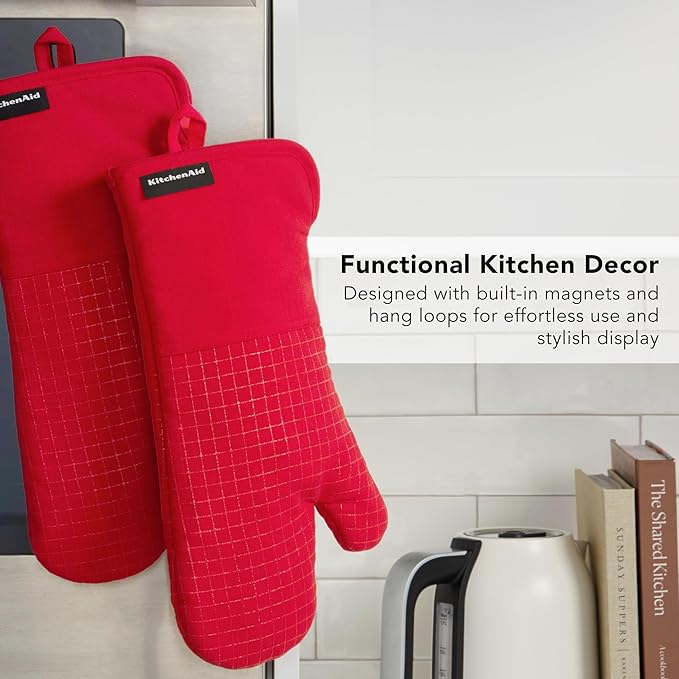 KITCHENAID Gourmet Series Gridlines Oven Mitts 2-Pack Set, Heat Resistant up to - Image 6