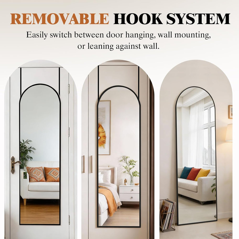 DUMOS 47"x14" Full Length Door Mirror, Arched Full Body Door Mirror...