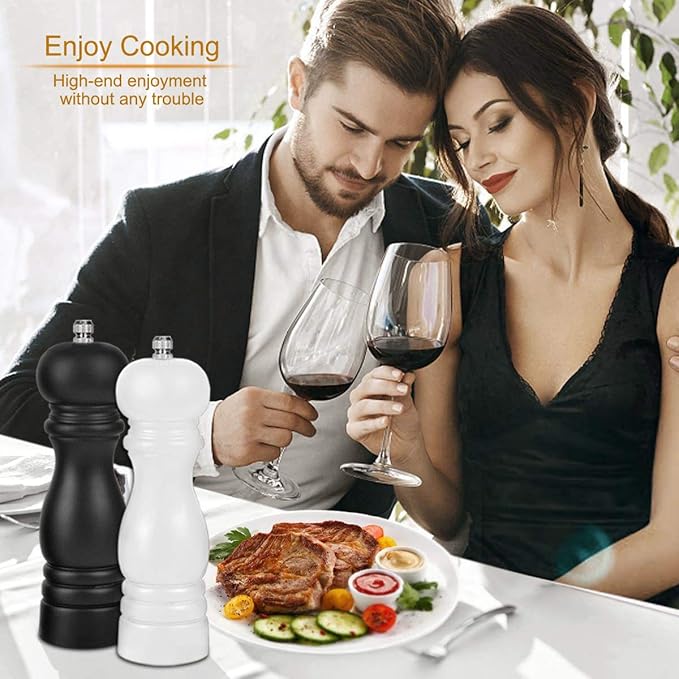 Premium Salt and Pepper Grinder Set of 2, Wood Salt and Pepper Shakers - Image 8