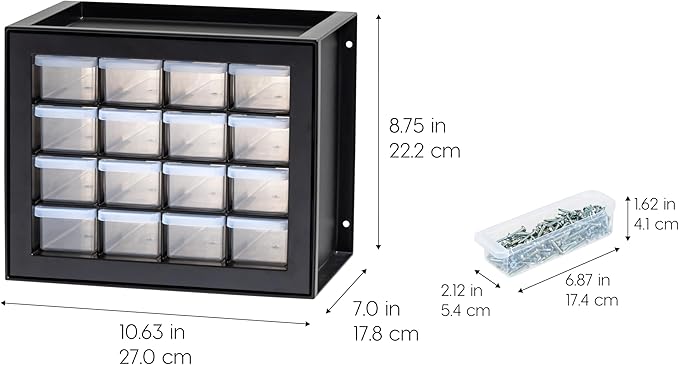 IRIS USA Small Plastic Storage Drawers, Made in USA, 16-Drawer Organizer - Image 3