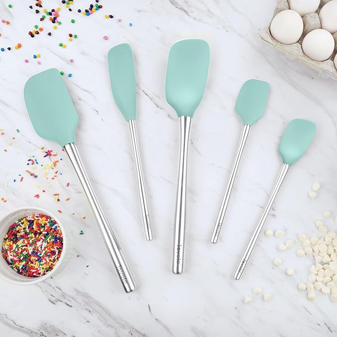 Tovolo Stainless Steel Handled Silicone Spatula Set of 5, Dishwasher Safe - Image 2