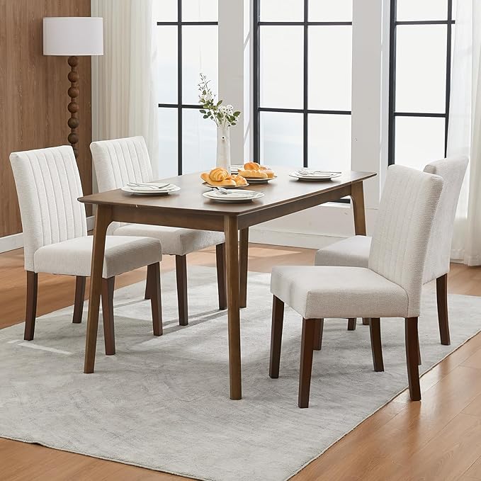 Upholstered Dining Chairs Set of 2, Modern Fabric Kitchen Side Chairs with St...