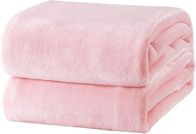 Bedsure GentleSoft Fleece Blankets Queen Size Pink by BEDSURE